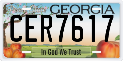 GA license plate CER7617