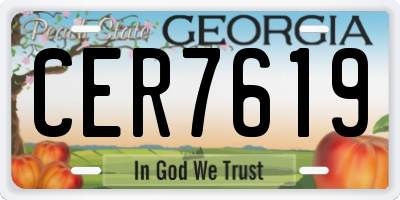 GA license plate CER7619