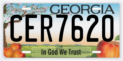 GA license plate CER7620