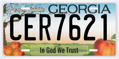 GA license plate CER7621