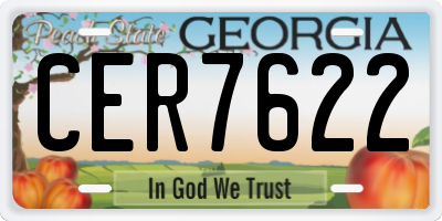 GA license plate CER7622