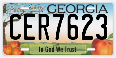 GA license plate CER7623