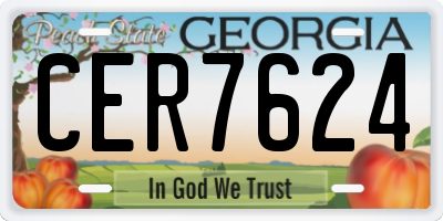 GA license plate CER7624