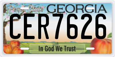 GA license plate CER7626