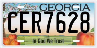 GA license plate CER7628