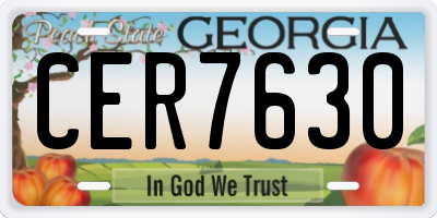 GA license plate CER7630