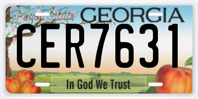 GA license plate CER7631