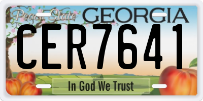 GA license plate CER7641