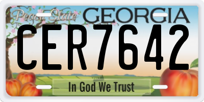 GA license plate CER7642