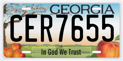 GA license plate CER7655