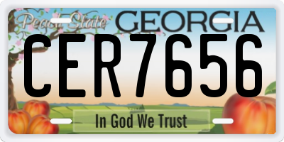 GA license plate CER7656