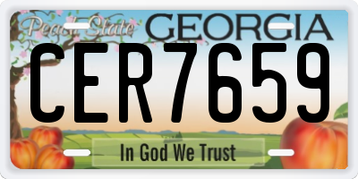 GA license plate CER7659