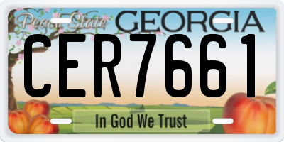 GA license plate CER7661