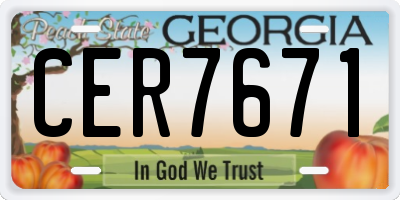 GA license plate CER7671