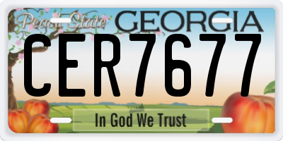 GA license plate CER7677