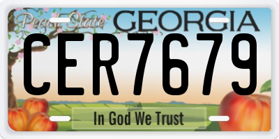GA license plate CER7679