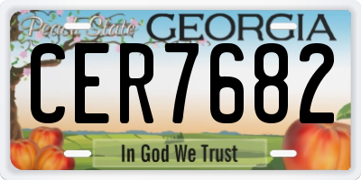 GA license plate CER7682