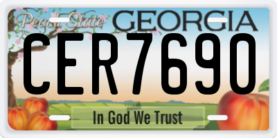 GA license plate CER7690