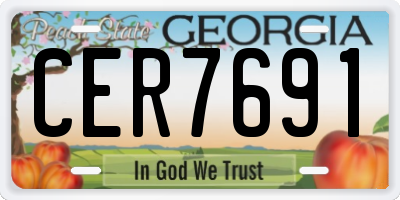 GA license plate CER7691