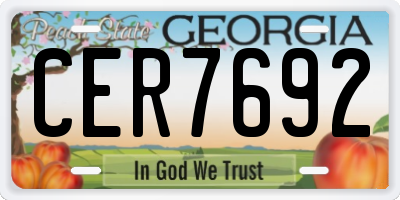 GA license plate CER7692