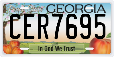 GA license plate CER7695