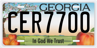 GA license plate CER7700