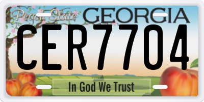 GA license plate CER7704