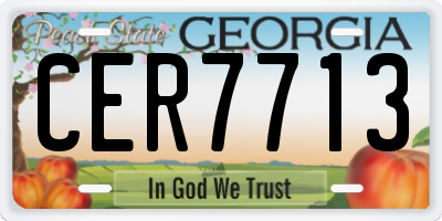 GA license plate CER7713