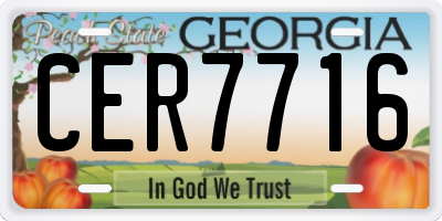 GA license plate CER7716