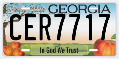 GA license plate CER7717