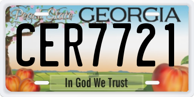 GA license plate CER7721
