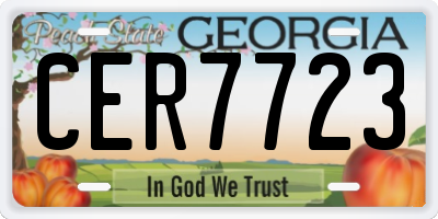 GA license plate CER7723