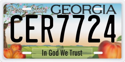 GA license plate CER7724