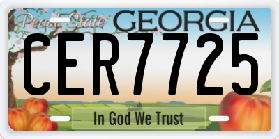 GA license plate CER7725