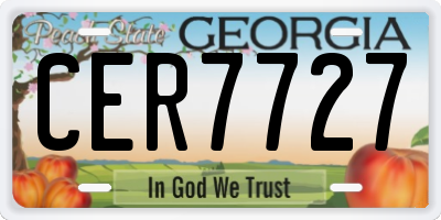 GA license plate CER7727