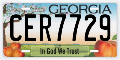 GA license plate CER7729