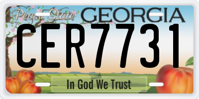 GA license plate CER7731
