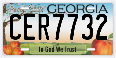 GA license plate CER7732
