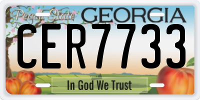 GA license plate CER7733