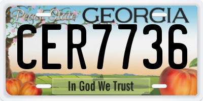 GA license plate CER7736