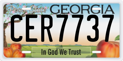 GA license plate CER7737