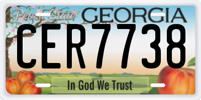 GA license plate CER7738