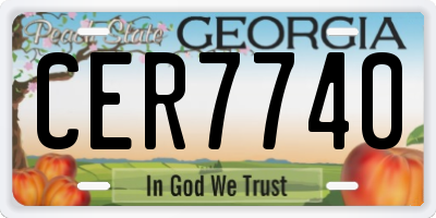GA license plate CER7740