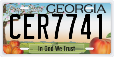 GA license plate CER7741