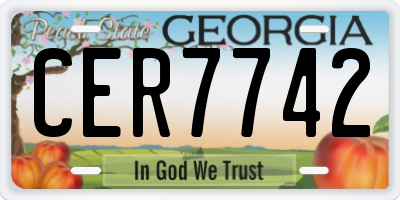 GA license plate CER7742