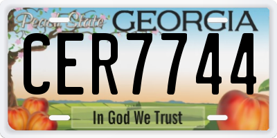GA license plate CER7744
