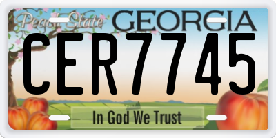GA license plate CER7745