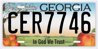 GA license plate CER7746