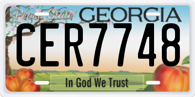 GA license plate CER7748