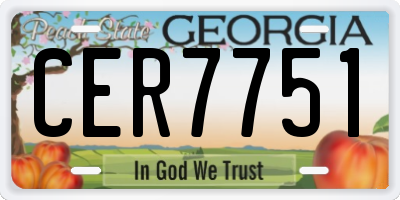 GA license plate CER7751